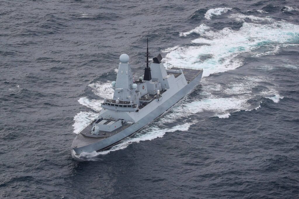 Der Typ-45-Zerstörer HMS Diamond hat nach Angaben von Verteidigungsminister Grant Shapps eine Drohne abgeschossen, die aus dem von den Houthi kontrollierten Jemen abgeschossen wurde. (Foto aus dem britischen Verteidigungsministerium)